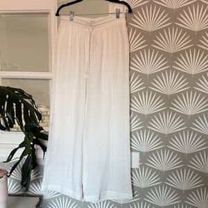 C&C California Cream Wide-Leg Pants